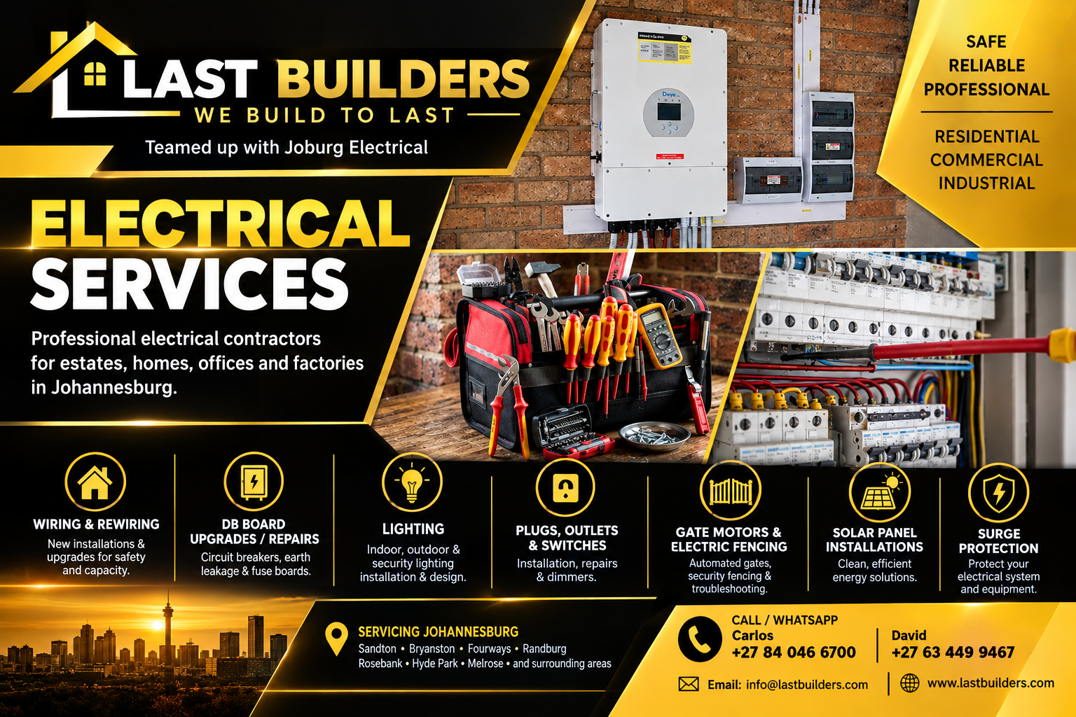 Electrician Johannesburg – Professional Electrical Services for Estates- Homes -Offices And Factories